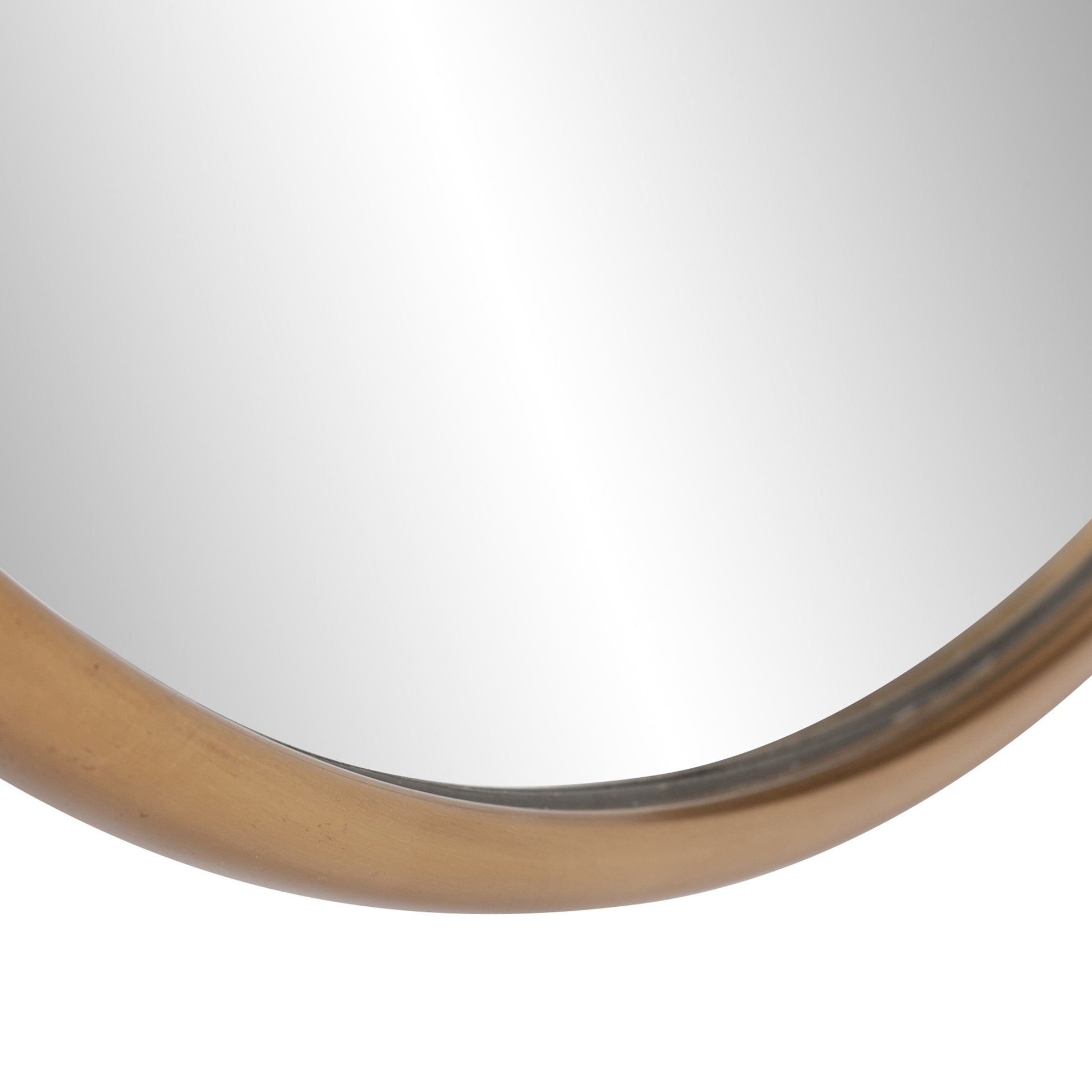 32" Antiqued Brushed Brass Round Wall Mirror-2