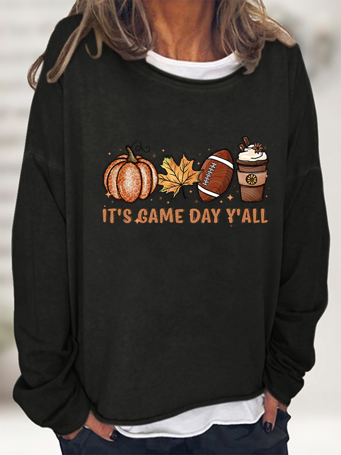 Full Size IT'S GAME DAY Y'ALL Graphic Sweatshirt