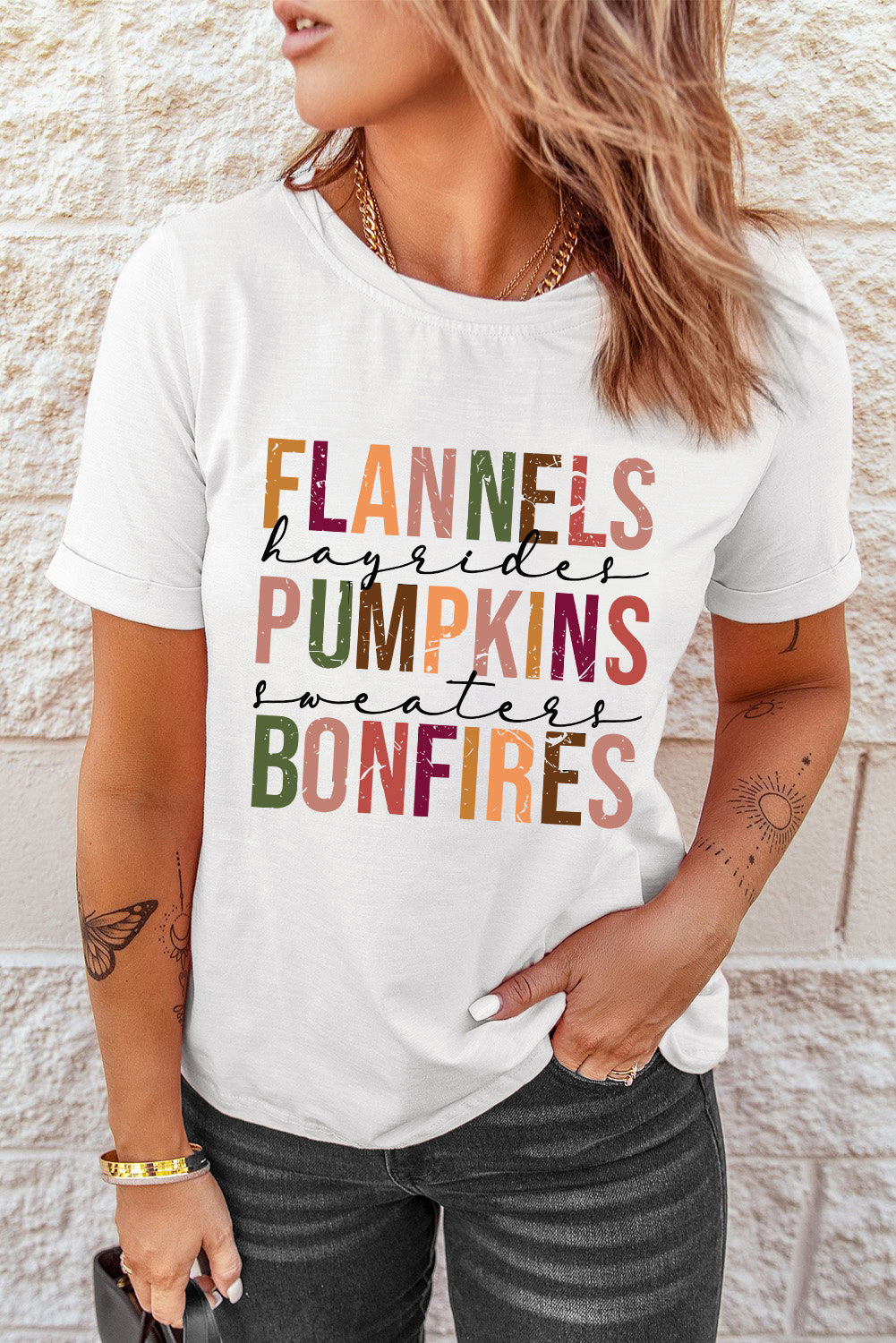 FLANNELS PUMPKINS BONFIRES Graphic Tee