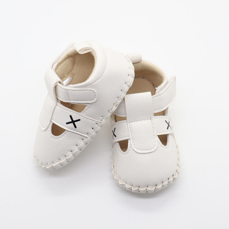 Baby Solid Color Soft Leather Toddler Shoes Sandals In Summer-2