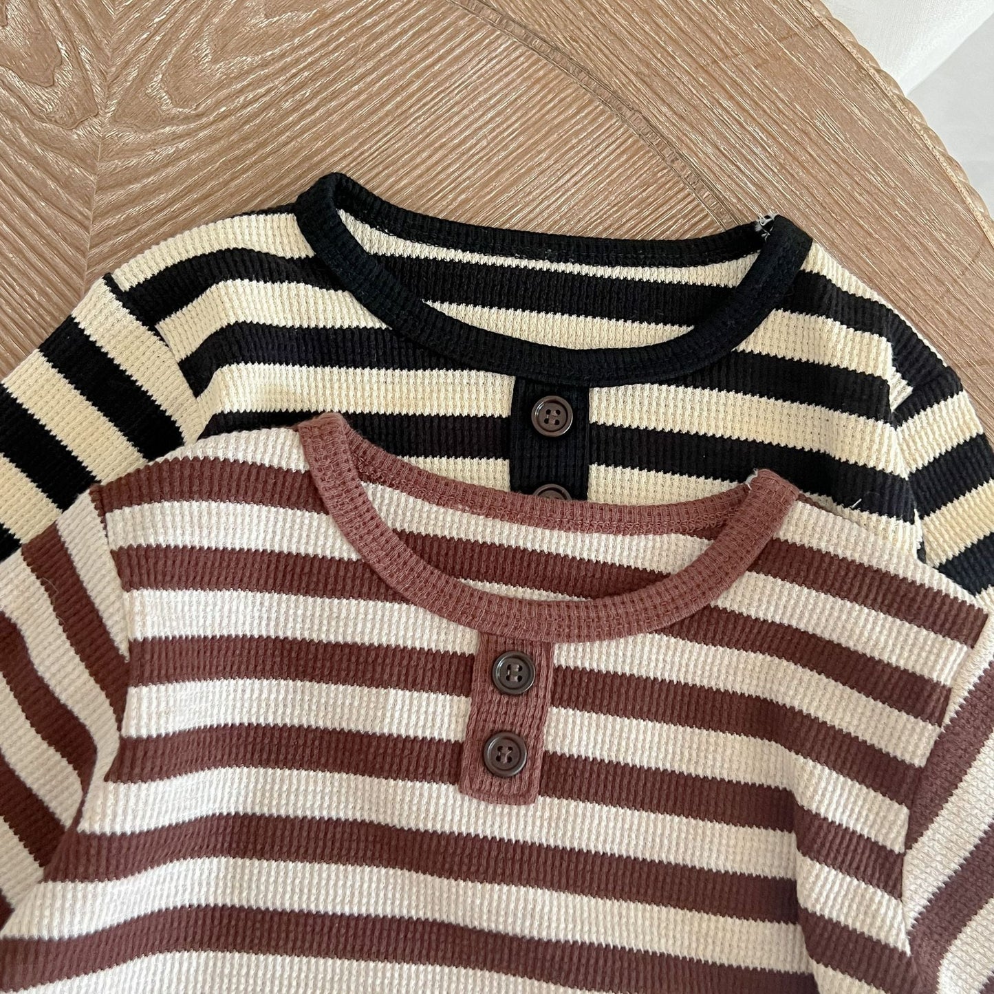 Baby Striped Pattern Long Sleeve Tops & Triangle Shorts 1 Pieces Sets-6