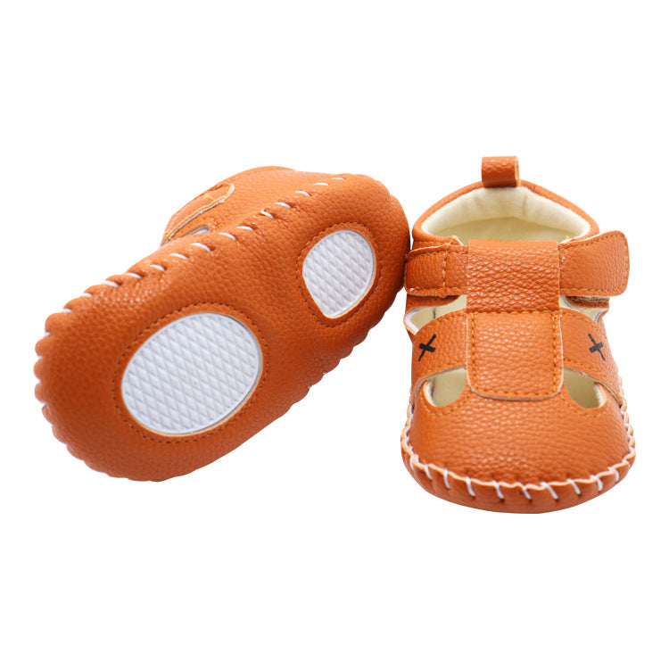Baby Solid Color Soft Leather Toddler Shoes Sandals In Summer-6